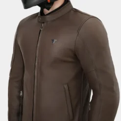 Kurtka skórzana SHIMA HUNTER 3.0 BROWN brązowy