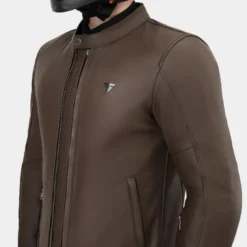 Kurtka skórzana SHIMA HUNTER 3.0 BROWN brązowy