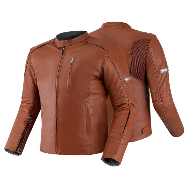 Kurtka skórzana SHIMA HUNTER+ 2.0 LIGHT BROWN brązowy