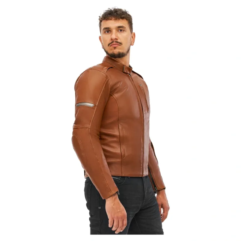 Kurtka skórzana SHIMA HUNTER+ 2.0 LIGHT BROWN brązowy