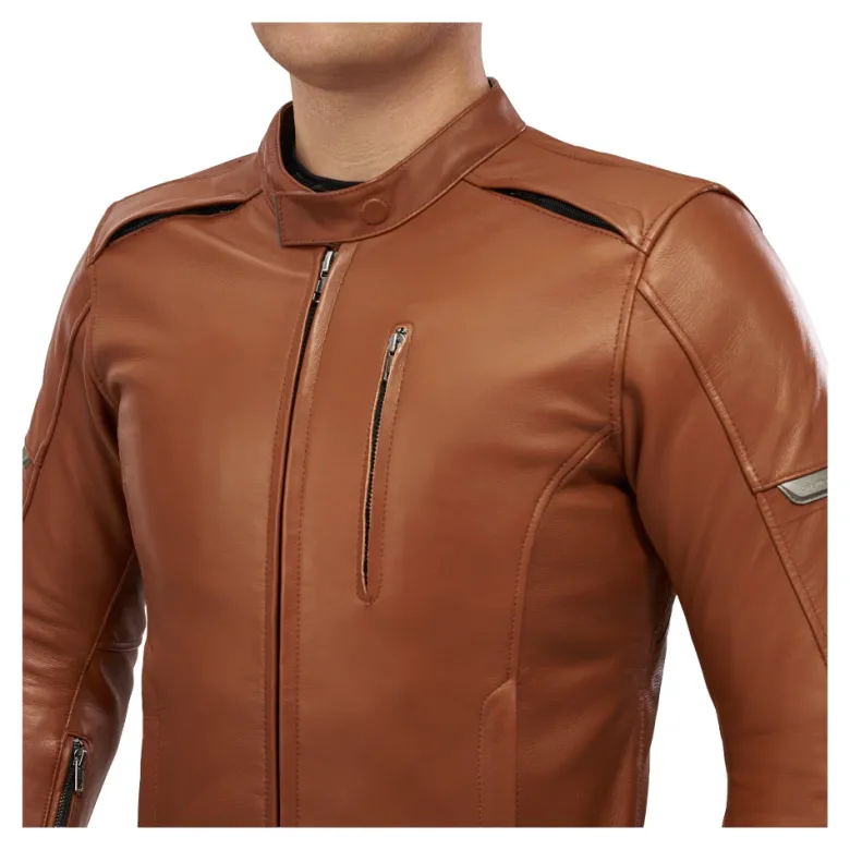 Kurtka skórzana SHIMA HUNTER+ 2.0 LIGHT BROWN brązowy