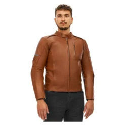 Kurtka skórzana SHIMA HUNTER+ 2.0 LIGHT BROWN brązowy