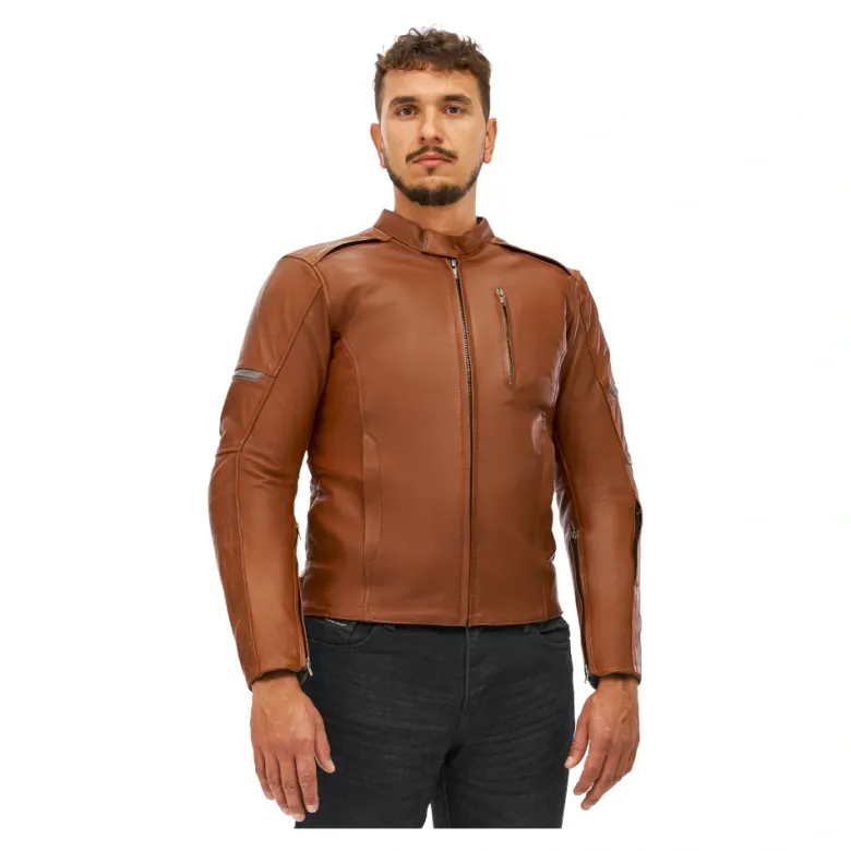 Kurtka skórzana SHIMA HUNTER+ 2.0 LIGHT BROWN brązowy
