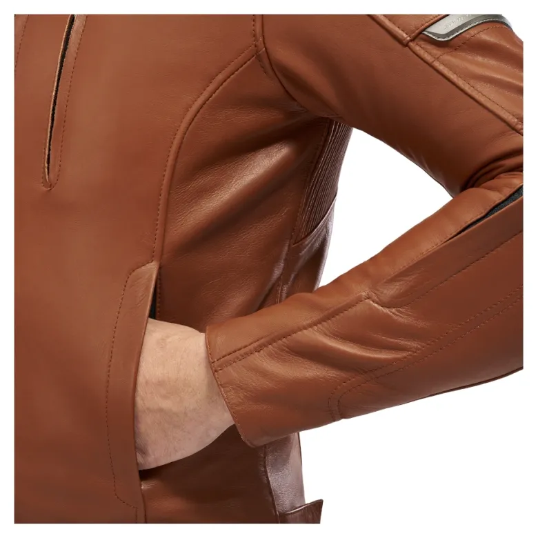 Kurtka skórzana SHIMA HUNTER+ 2.0 LIGHT BROWN brązowy