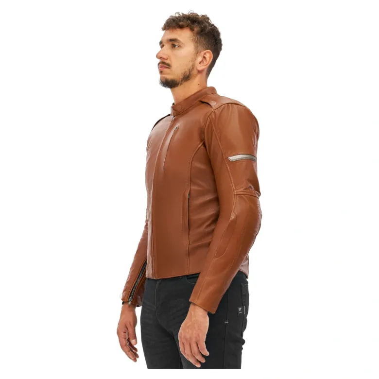 Kurtka skórzana SHIMA HUNTER+ 2.0 LIGHT BROWN brązowy