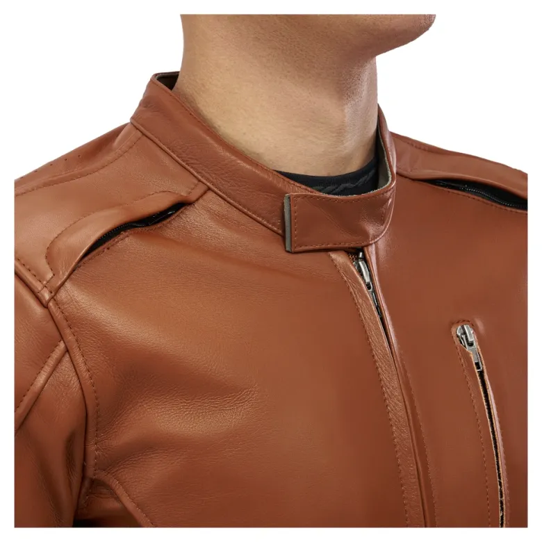 Kurtka skórzana SHIMA HUNTER+ 2.0 LIGHT BROWN brązowy