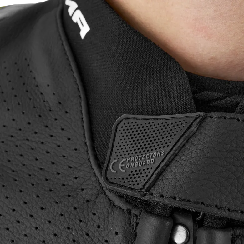 Kurtka skórzana SHIMA STR 2.0 BLACK/FLUO czarny żółty fluo