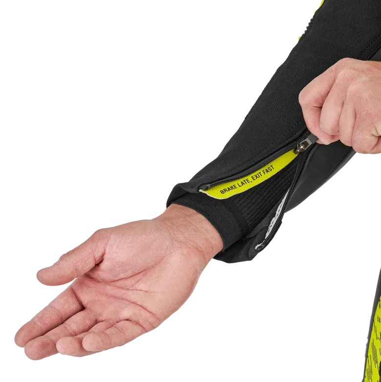 Kurtka skórzana SHIMA STR 2.0 BLACK/FLUO czarny żółty fluo