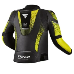 Kurtka skórzana SHIMA STR 2.0 BLACK/FLUO czarny żółty fluo
