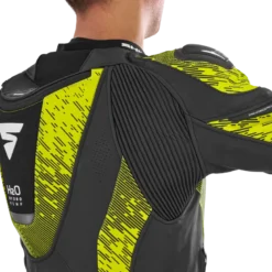 Kurtka skórzana SHIMA STR 2.0 BLACK/FLUO czarny żółty fluo
