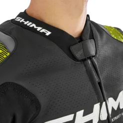 Kurtka skórzana SHIMA STR 2.0 BLACK/FLUO czarny żółty fluo