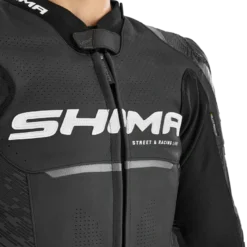 Kurtka skórzana SHIMA STR 2.0 BLACK czarny szary