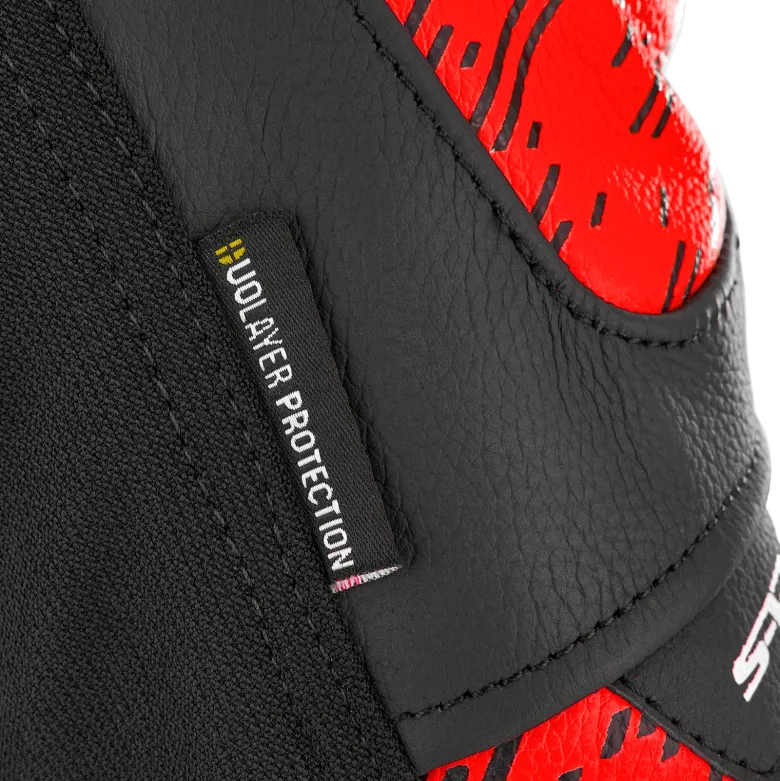 Kurtka skórzana SHIMA STR 2.0 BRIGHT RED czarny czerwony fluo
