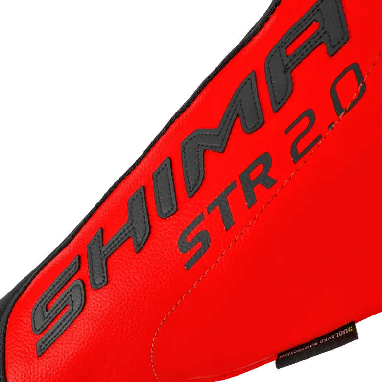 Kurtka skórzana SHIMA STR 2.0 BRIGHT RED czarny czerwony fluo