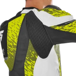 Kurtka skórzana SHIMA STR 2.0 FLUO czarny biały żółty fluo