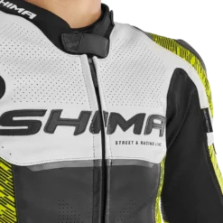 Kurtka skórzana SHIMA STR 2.0 FLUO czarny biały żółty fluo