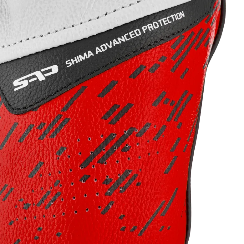 Kurtka skórzana SHIMA STR 2.0 RED FLUO czarny biały czerwony fluo