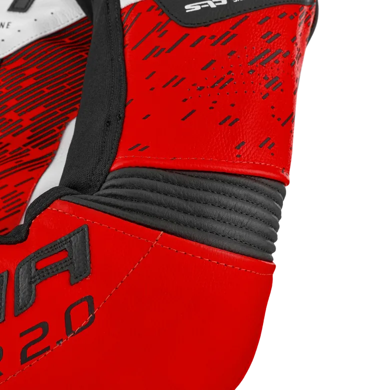 Kurtka skórzana SHIMA STR 2.0 RED FLUO czarny biały czerwony fluo