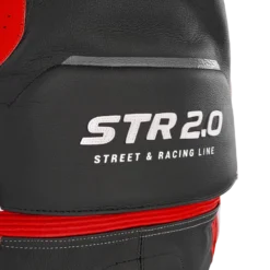 Kurtka skórzana SHIMA STR 2.0 RED FLUO czarny biały czerwony fluo