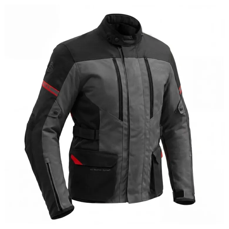 Kurtka tekstylna BROGER OVERLAND BLACK/DARK GREY/RED czarny szary czerwony