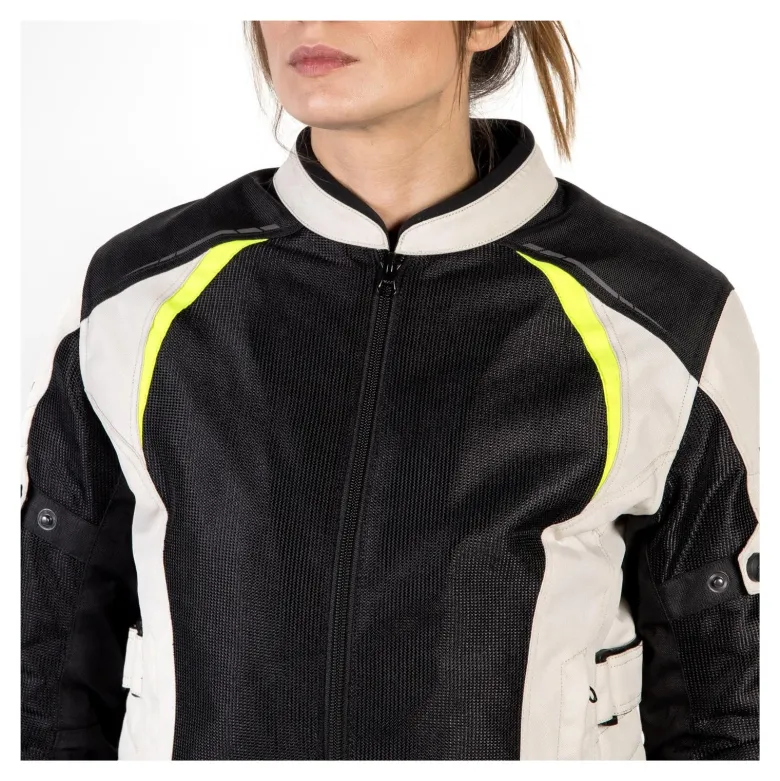 Kurtka tekstylna damska OZONE FLOW LADY BLACK/GREY/FLUO YELLOW czarny szary żółty fluo