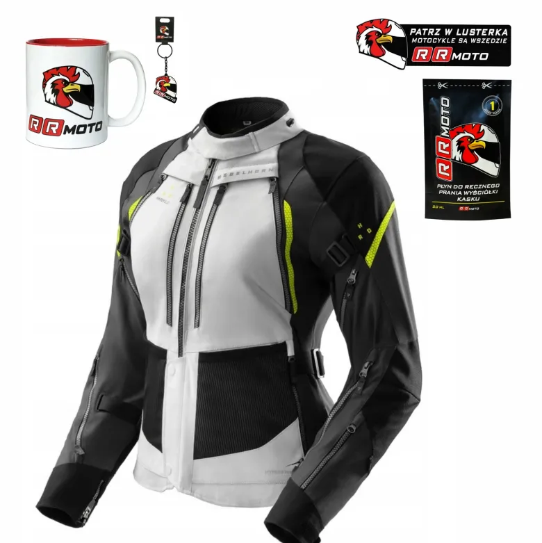 Kurtka tekstylna damska REBELHORN HARDY 3.0 LADY BLACK/GREY/FLUO YELLOW czarny szary żółty fluo