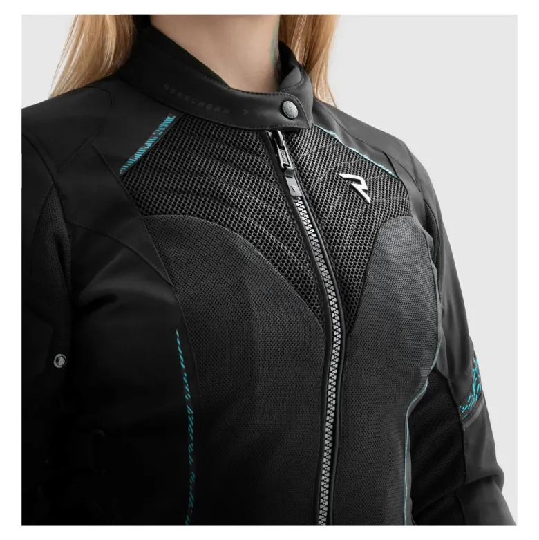 Kurtka tekstylna damska REBELHORN JAX LADY BLACK/BLUE LAGOON czarny niebieski