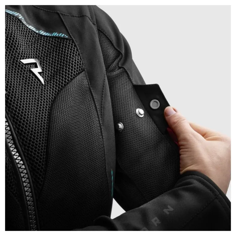 Kurtka tekstylna damska REBELHORN JAX LADY BLACK/BLUE LAGOON czarny niebieski