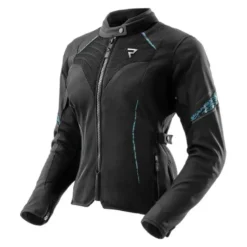 Kurtka tekstylna damska REBELHORN JAX LADY BLACK/BLUE LAGOON czarny niebieski
