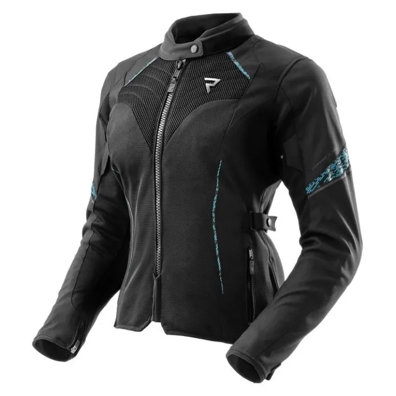 Kurtka tekstylna damska REBELHORN JAX LADY BLACK/BLUE LAGOON czarny niebieski