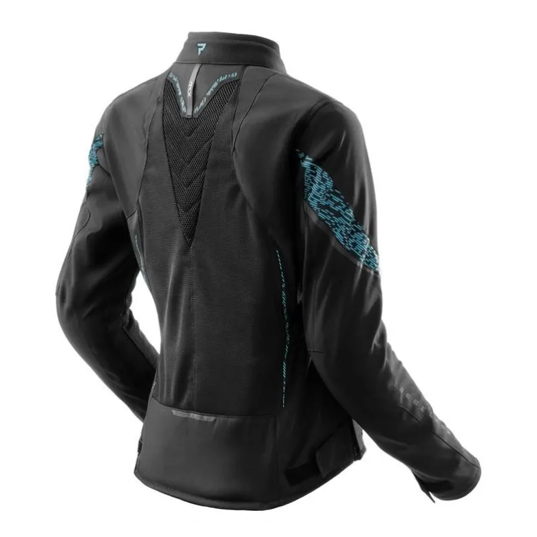 Kurtka tekstylna damska REBELHORN JAX LADY BLACK/BLUE LAGOON czarny niebieski
