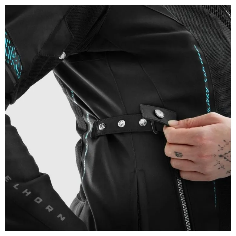 Kurtka tekstylna damska REBELHORN JAX LADY BLACK/BLUE LAGOON czarny niebieski