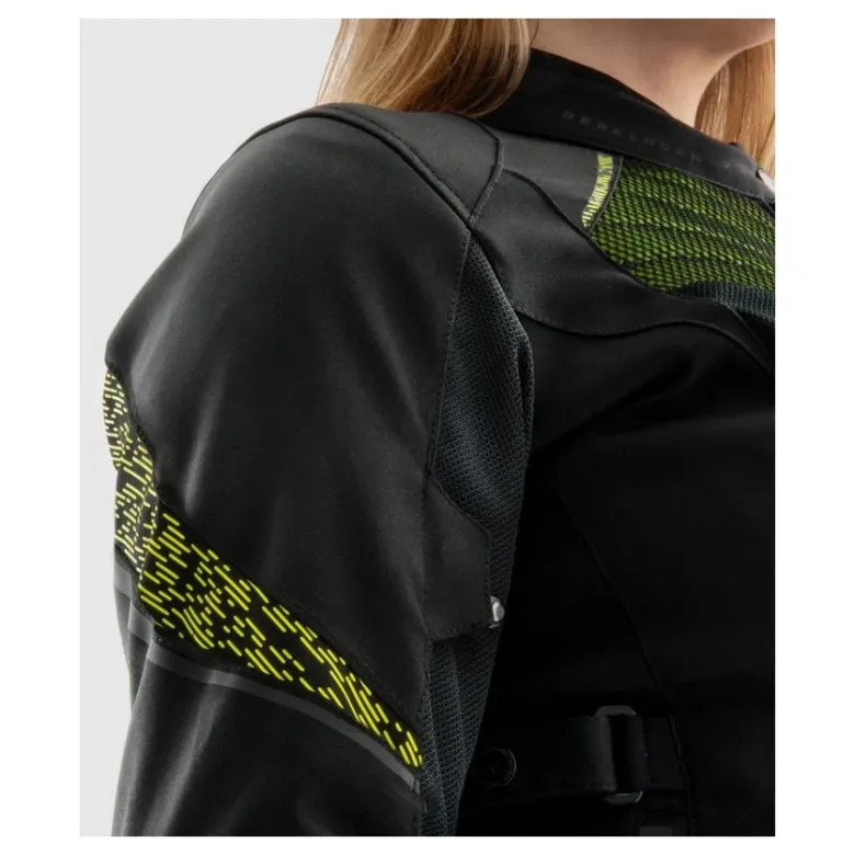 Kurtka tekstylna damska REBELHORN JAX LADY BLACK/FLUO YELLOW czarny żółty fluo
