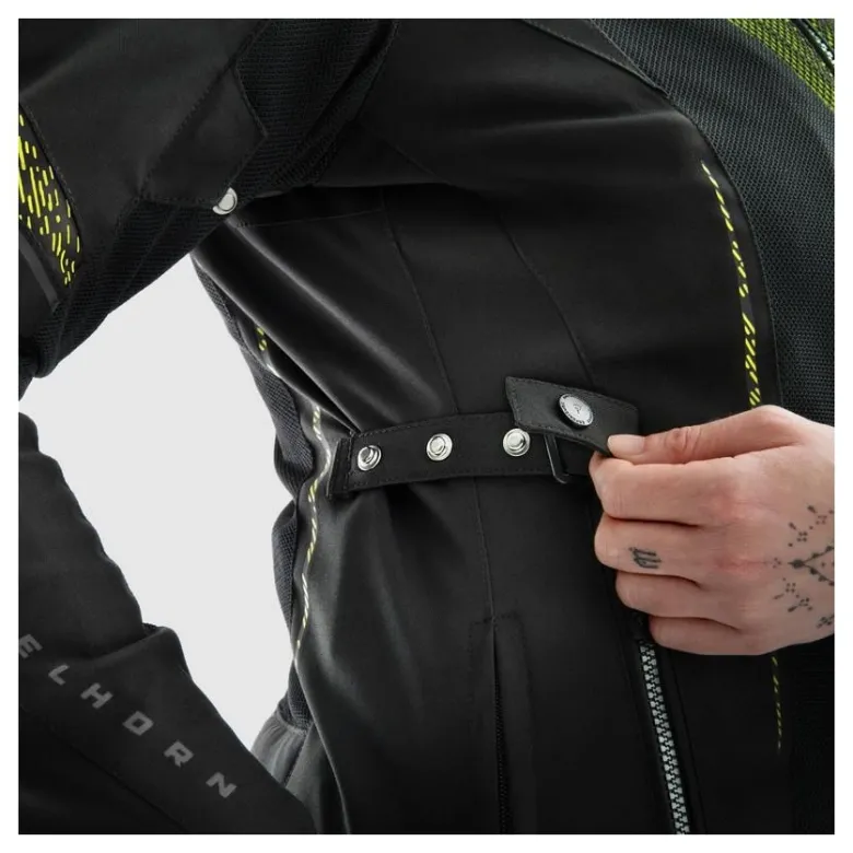 Kurtka tekstylna damska REBELHORN JAX LADY BLACK/FLUO YELLOW czarny żółty fluo