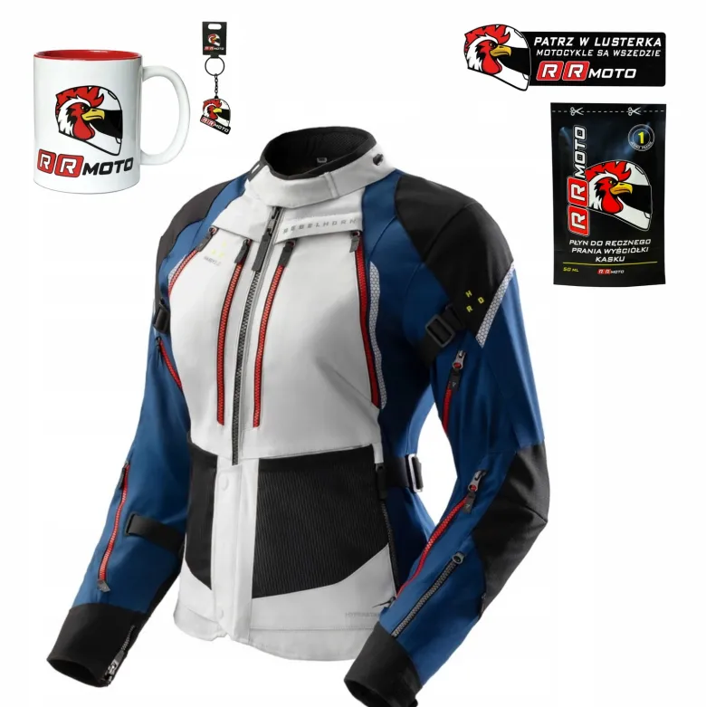 Kurtka tekstylna damska REBELHORN HARDY 3.0 LADY BLUE/GREY/RED niebieski szary czerwony