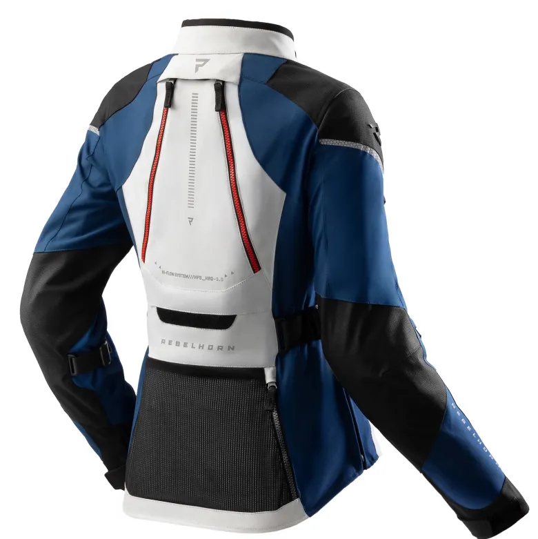 Kurtka tekstylna damska REBELHORN HARDY 3.0 LADY BLUE/GREY/RED niebieski szary czerwony