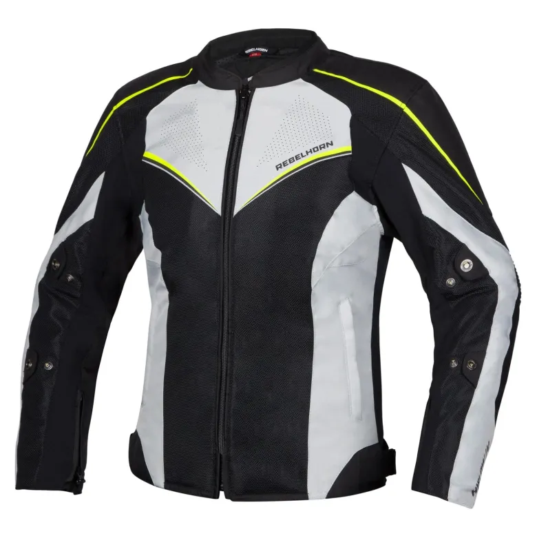 Kurtka tekstylna damska REBELHORN HIFLOW IV LADY BLACK/SILVER/FLO YELLOW czarny srebrny szary żółty fluo