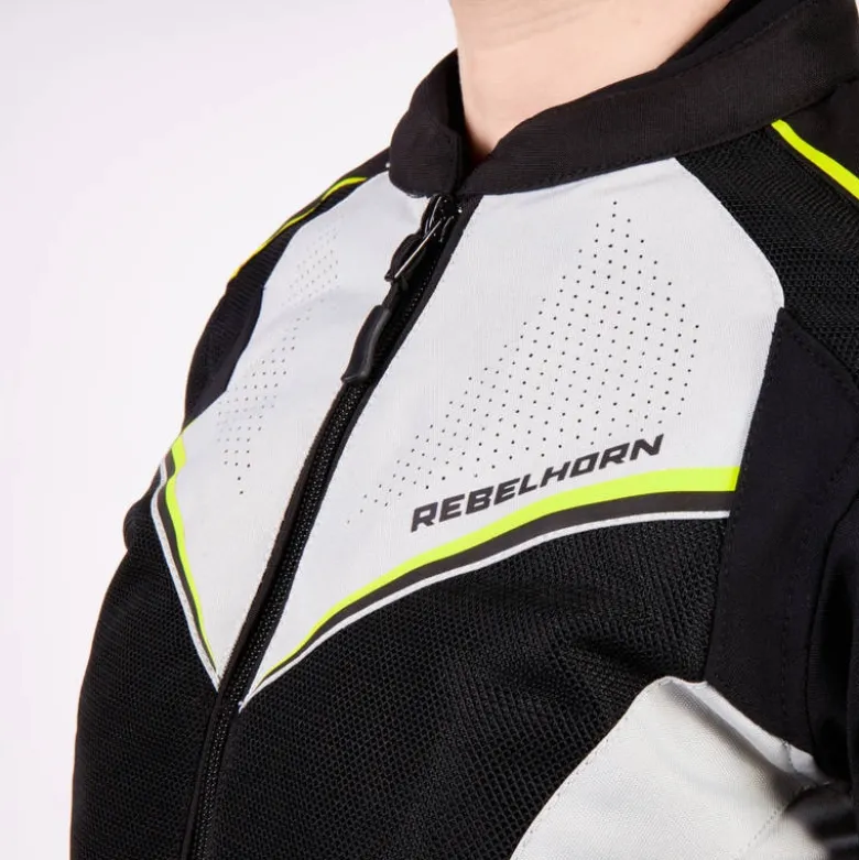 Kurtka tekstylna damska REBELHORN HIFLOW IV LADY BLACK/SILVER/FLO YELLOW czarny srebrny szary żółty fluo