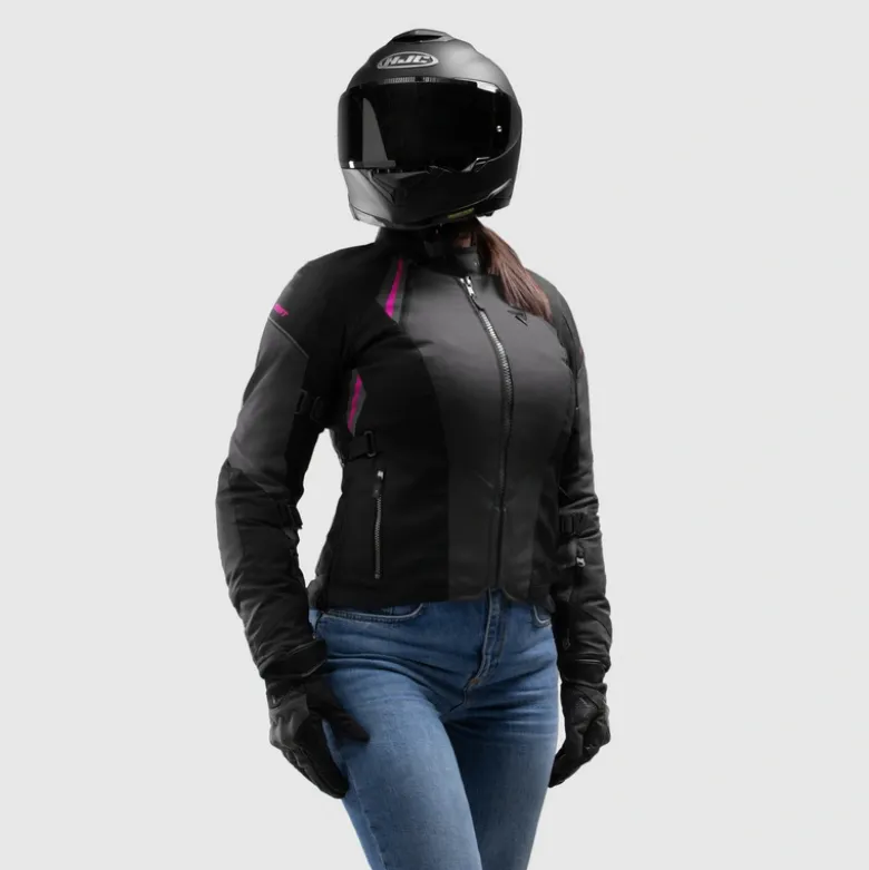 Kurtka tekstylna damska REBELHORN SWIFT LADY BLACK/DARK GREY/PINK czarny szary różowy
