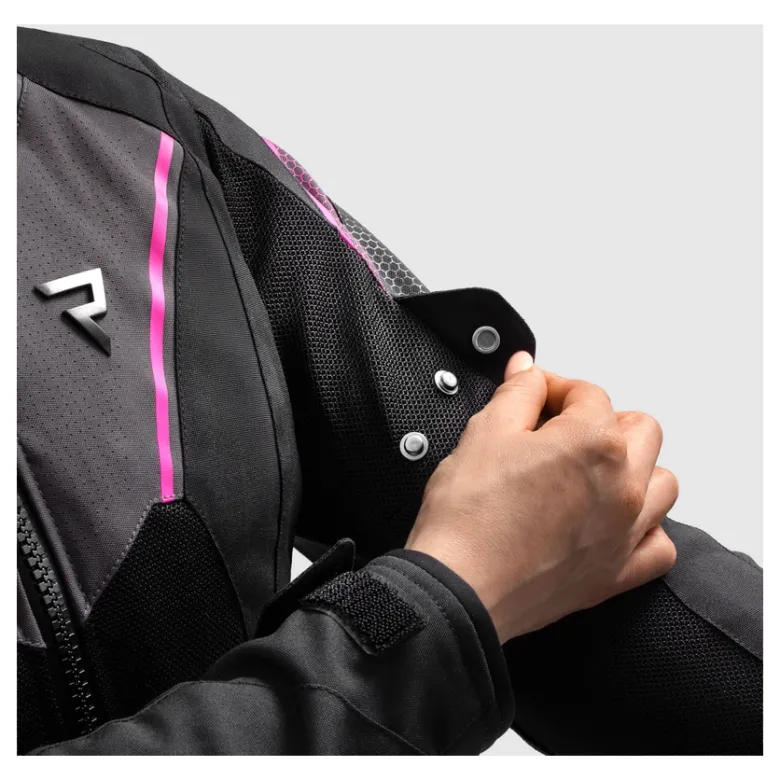 Kurtka tekstylna damska REBELHORN HIFLOW V LADY BLACK/GREY/FLUO PINK czarny szary różowy