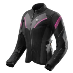 Kurtka tekstylna damska REBELHORN HIFLOW V LADY BLACK/GREY/FLUO PINK czarny szary różowy
