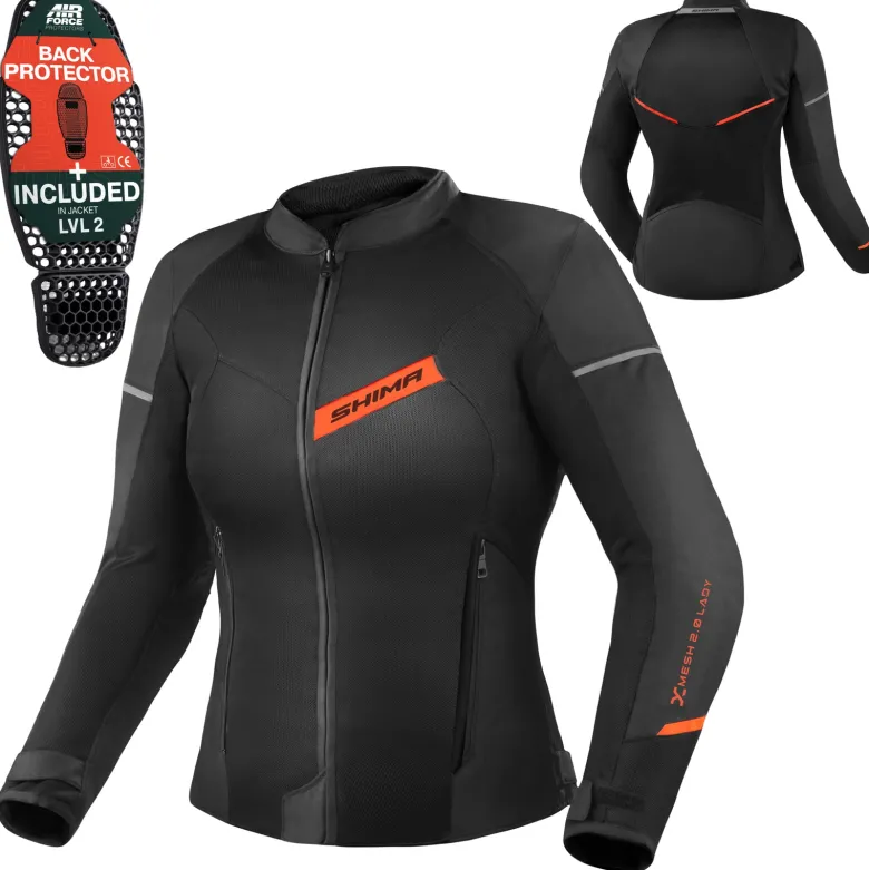 Kurtka tekstylna damska SHIMA X-MESH 2.0 LADY RED czarny czerwony