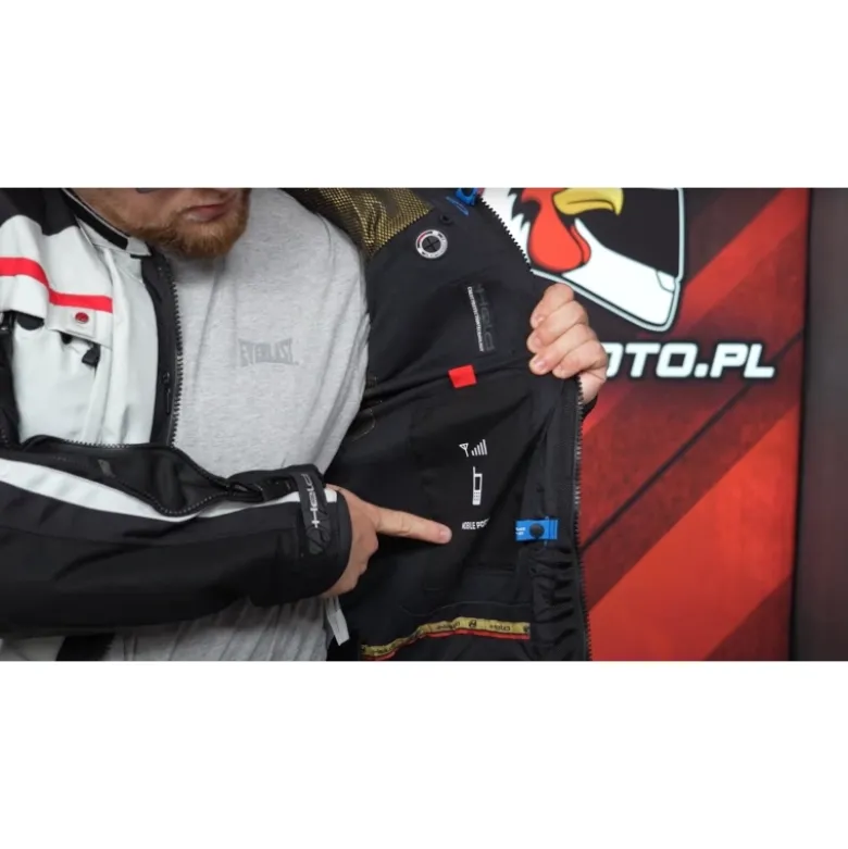 Kurtka tekstylna HELD CARESE EVO GORE-TEX GREY/RED szary czarny czerwony