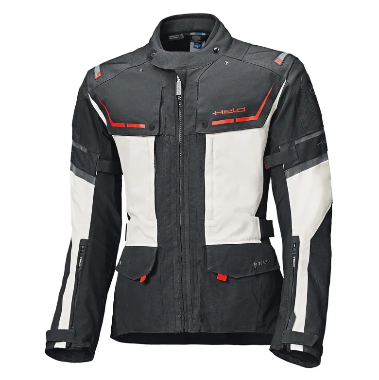 Kurtka tekstylna HELD KARAKUM GREY/BLACK czarny szary czerwony