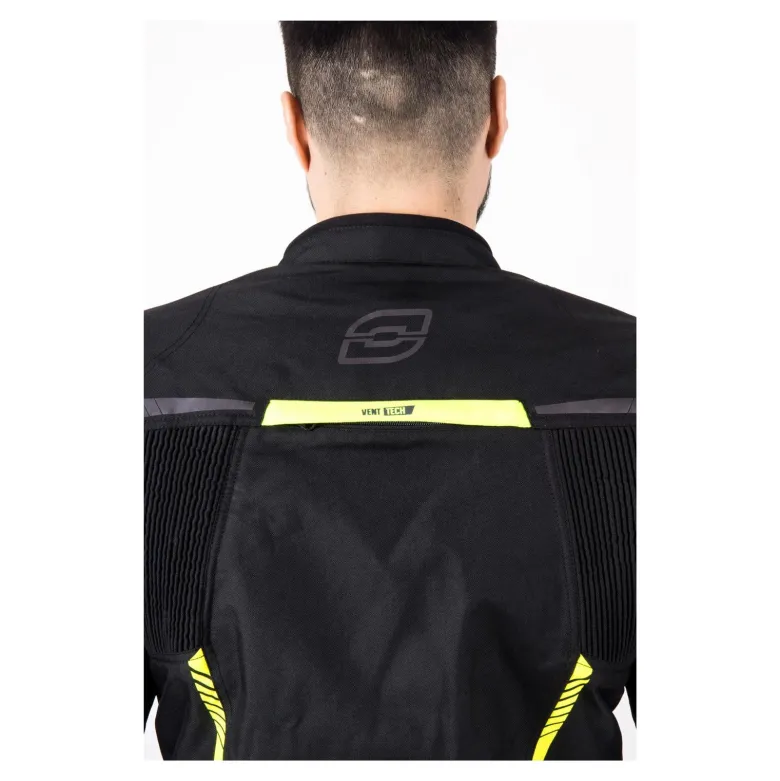 Kurtka tekstylna OZONE DELTA IV BLACK/FLO YELLOW czarny żółty fluo
