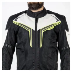 Kurtka tekstylna OZONE FLOW BLACK/GREY/FLUO YELLOW czarny szary żółty fluo