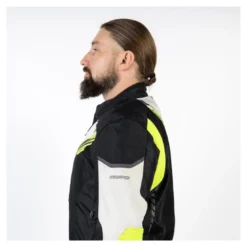 Kurtka tekstylna OZONE FLOW BLACK/GREY/FLUO YELLOW czarny szary żółty fluo