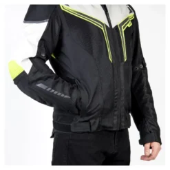 Kurtka tekstylna OZONE FLOW BLACK/GREY/FLUO YELLOW czarny szary żółty fluo