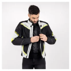 Kurtka tekstylna OZONE JET II ICE/BLACK/FLUO YELLOW szary żółty fluo czarny