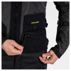 Kurtka tekstylna REBELHORN BRUTALE DARK GREY/BLACK/FLO YELLOW czarny szary żółty fluo